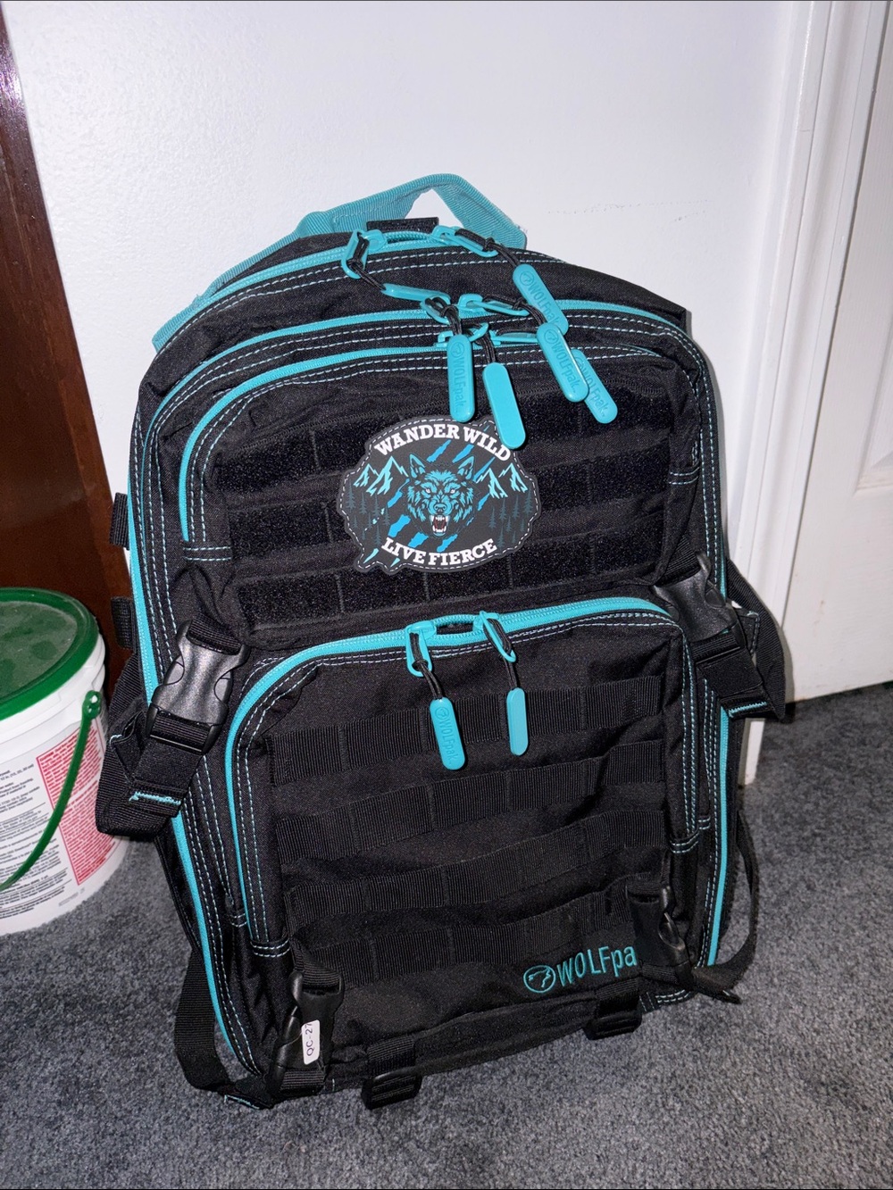 wolfpak Men's Black & Teal Tactical Backpack